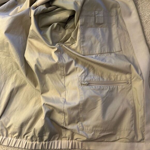 Duluth Trading Co Beige Bomber Jacket Coat Full Zip Size M Medium Rayon Blend - Picture 7 of 10